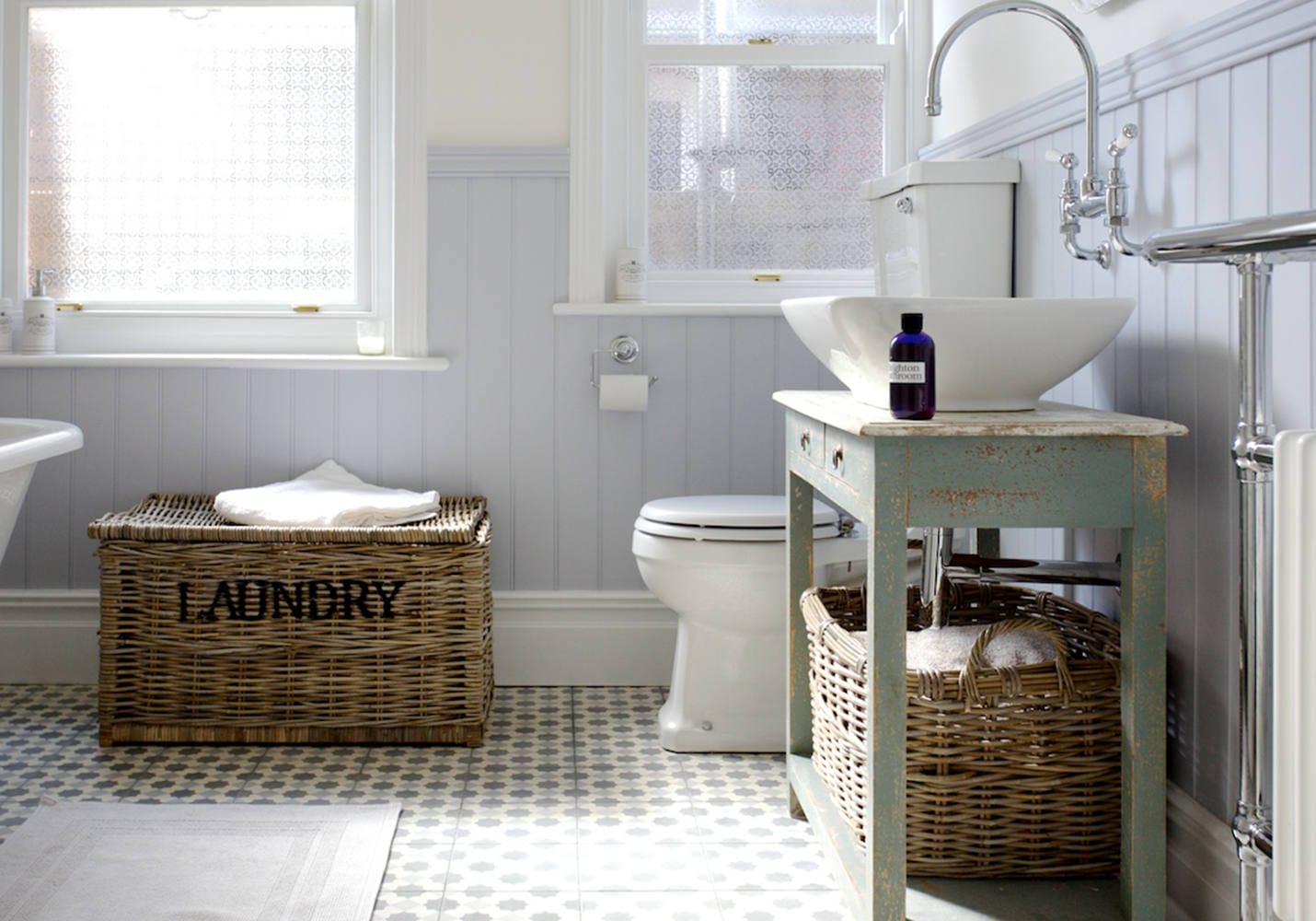 Quirky on Trend Family Bathroom with Bespoke Cabinet