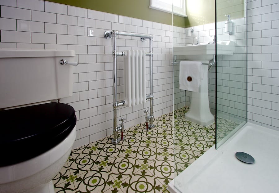 statement floor tiles bathroom