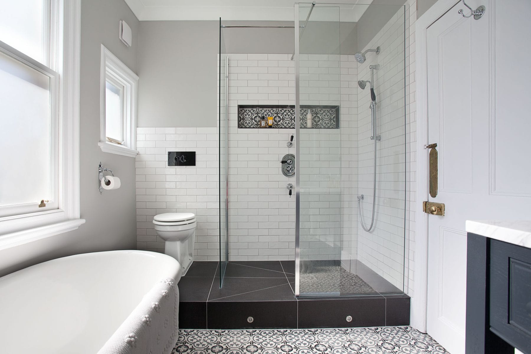 luxury bathroom encaustic tiles