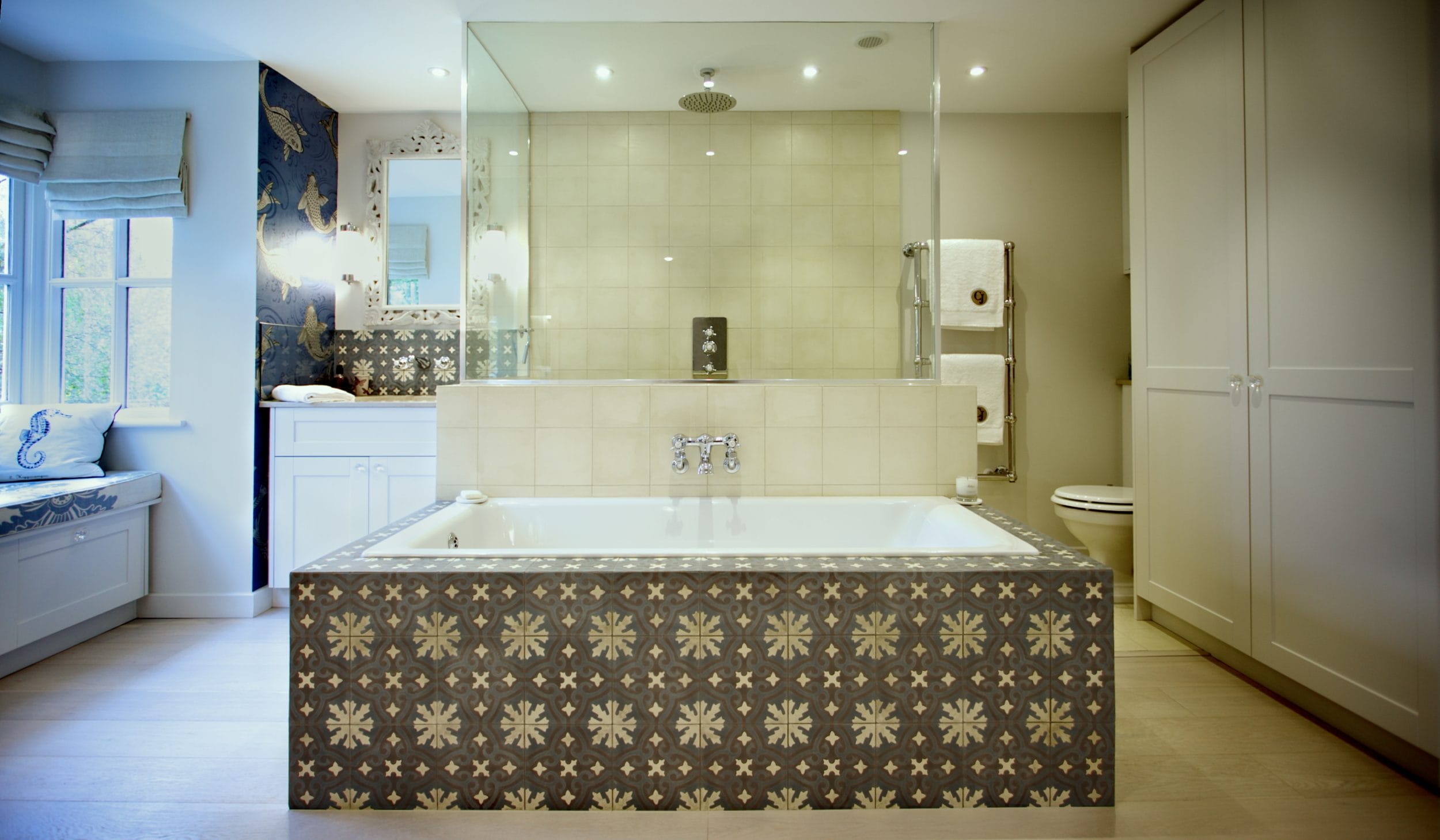 Image: Classically Styled Large Master Ensuite with Bespoke Wardrobes
