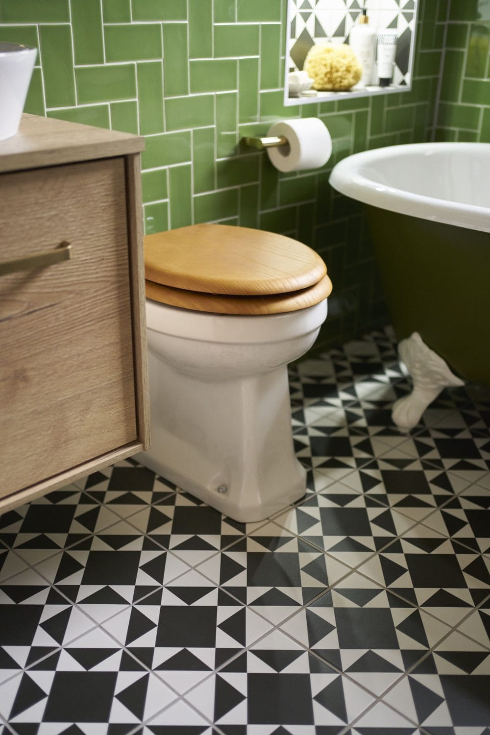 back to wall toilet with timber seat